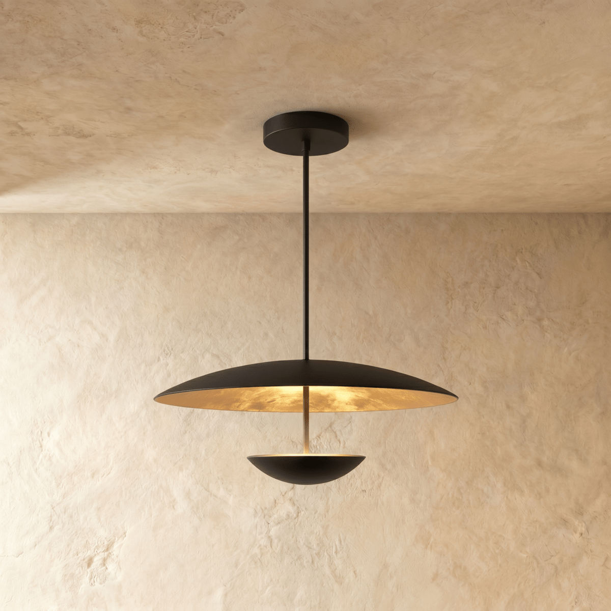 Voryn Metal Pendant Light, cord and ceiling canopy detail