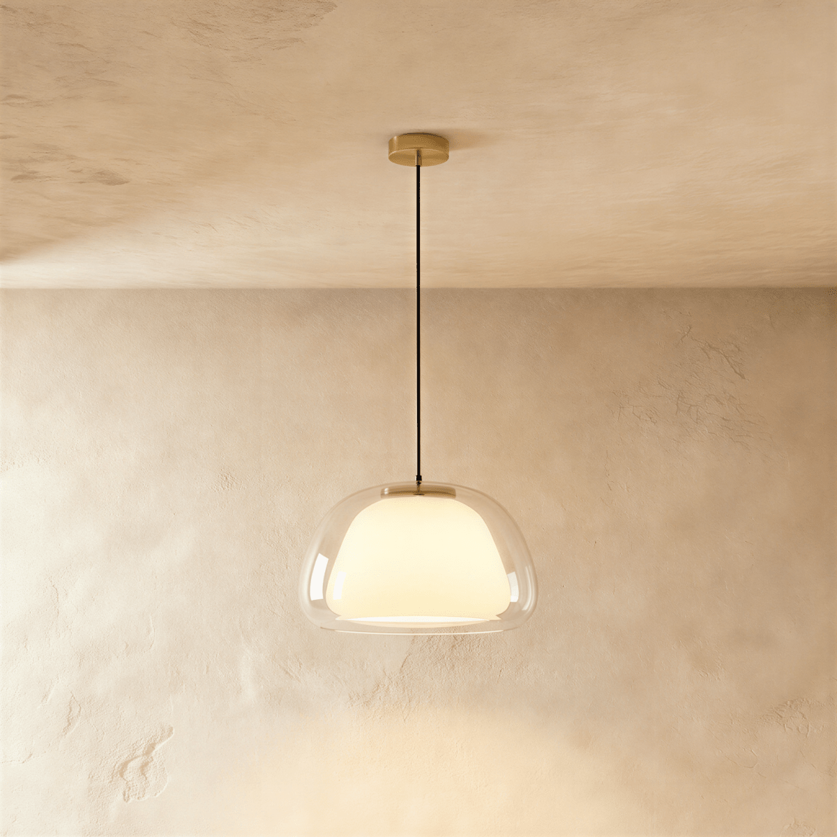 Zabda Metal Pendant Light, full fixture front view