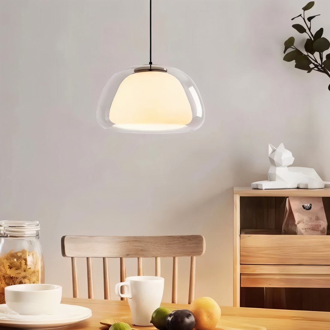 Zabda Metal Pendant Light, second angled view showing the silhouette
