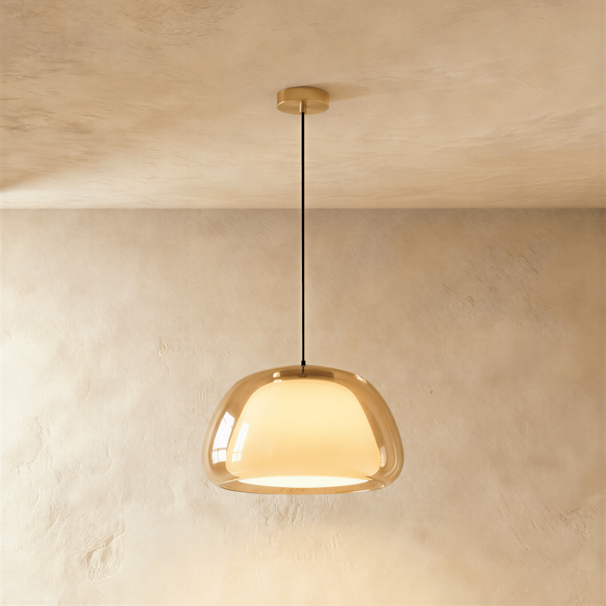 Zabda Metal Pendant Light, styled above a dining table